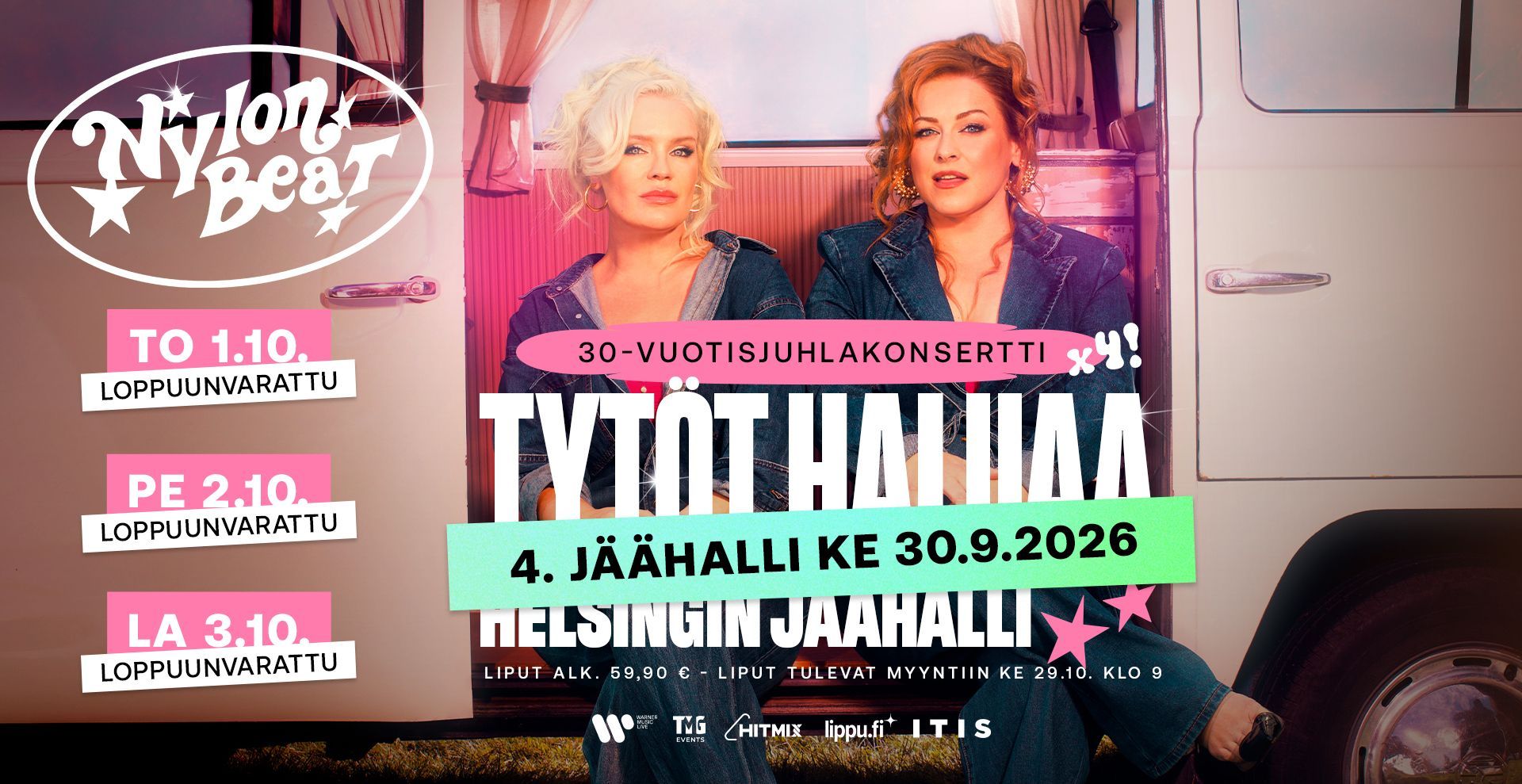 Nylon Beatin Juhlakonsertti TYT T HALUAA Helsingin J hallissa Ke 30 9 