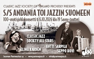 S/S Andania toi jazzin Suomeen - 100-vuotisjuhlakonsertti