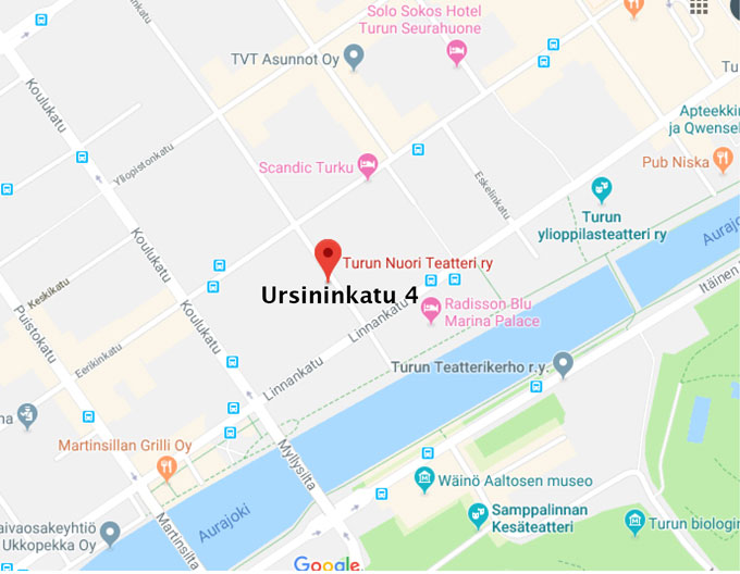 Turun Nuori Teatteri, kartta