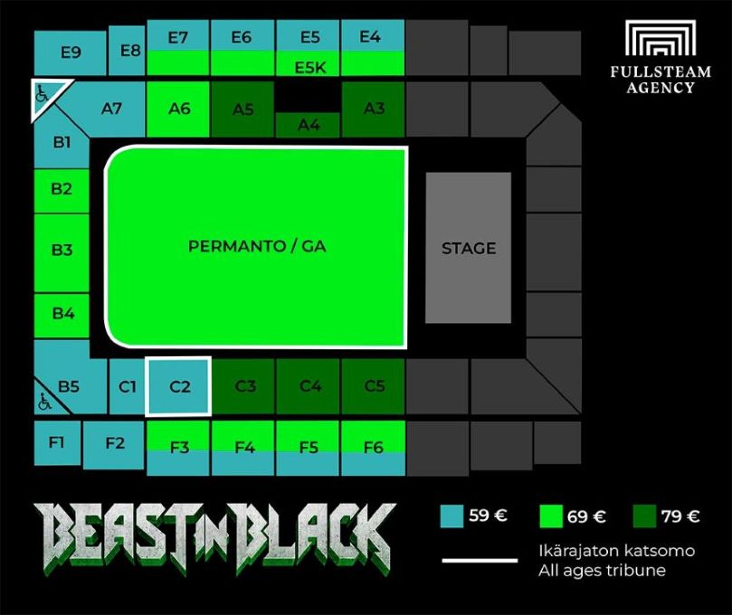 Beast In Black hintakartta