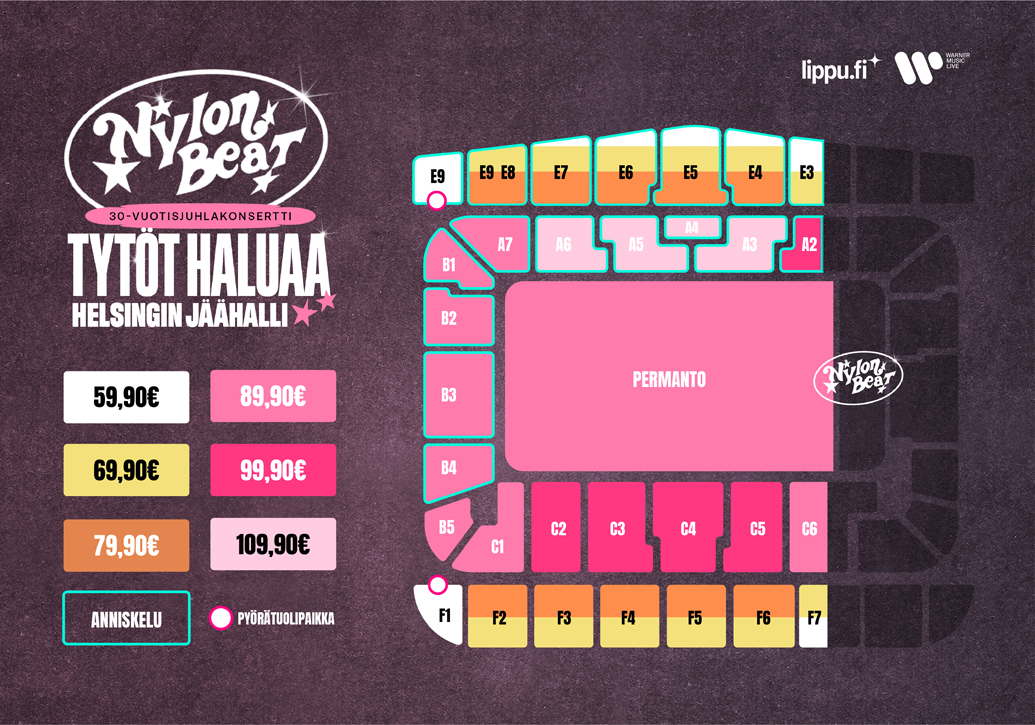 Nylon Beat hintakartta